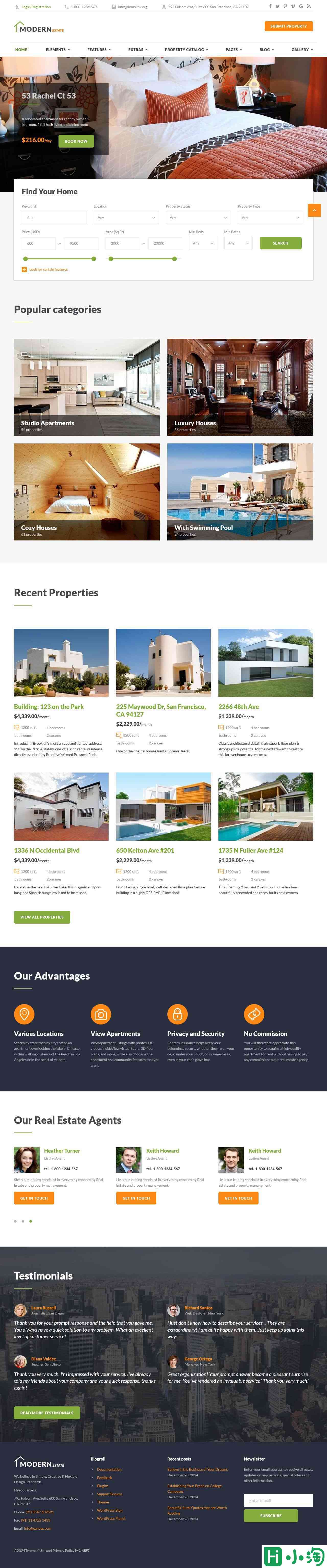 高端房地产代理专属网站模板-PC预览